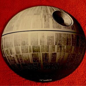 Rare Star Wars Art Lucasfilm Ltd Death Star 12” Glass Tray Wall Art